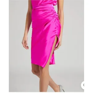 NWT Generation Love Misty Satin Midi Skirt Hot Pink size Small