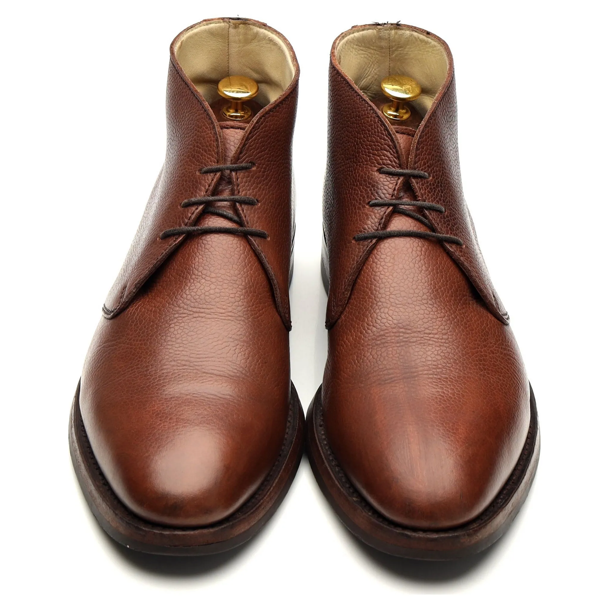 'Orkney' Brown Grain Leather Chukka Boots UK 9.5 F