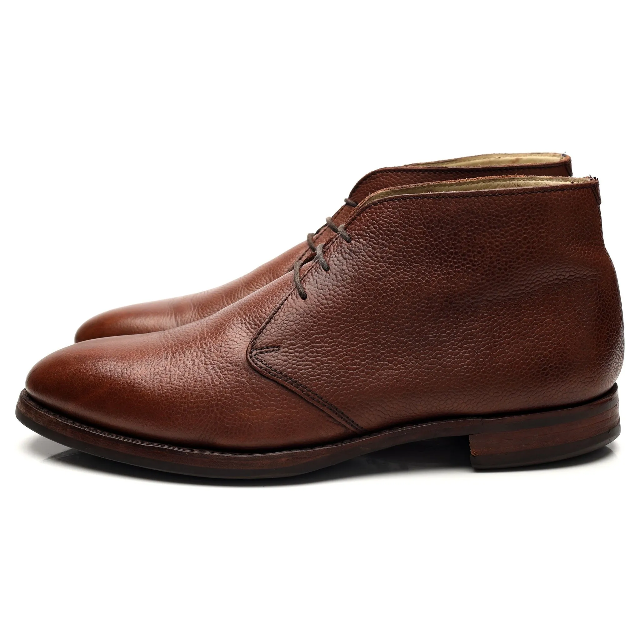 'Orkney' Brown Grain Leather Chukka Boots UK 9.5 F
