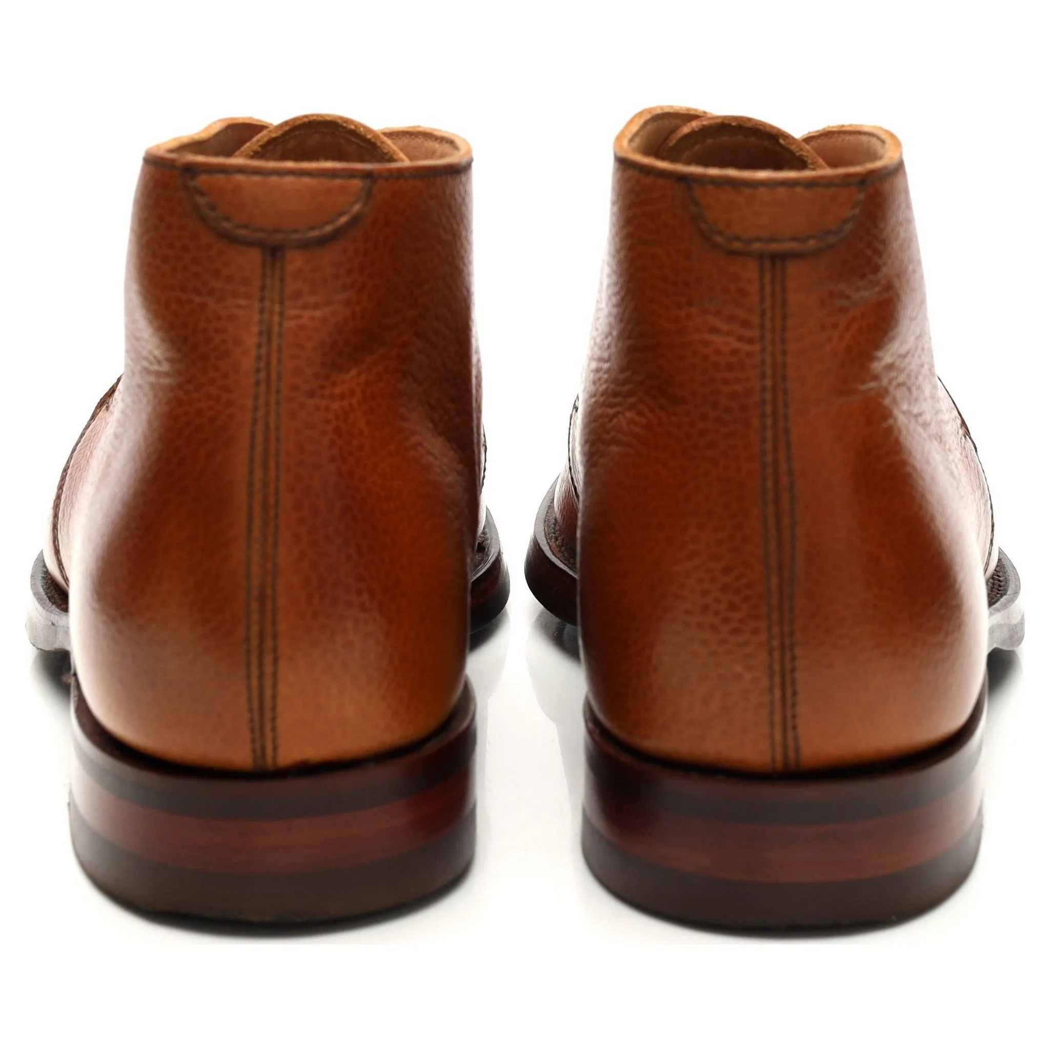 'Orkney' Tan Brown Grain Leather Chukka Boots UK 7.5 F