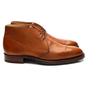 'Orkney' Tan Brown Grain Leather Chukka Boots UK 7.5 F