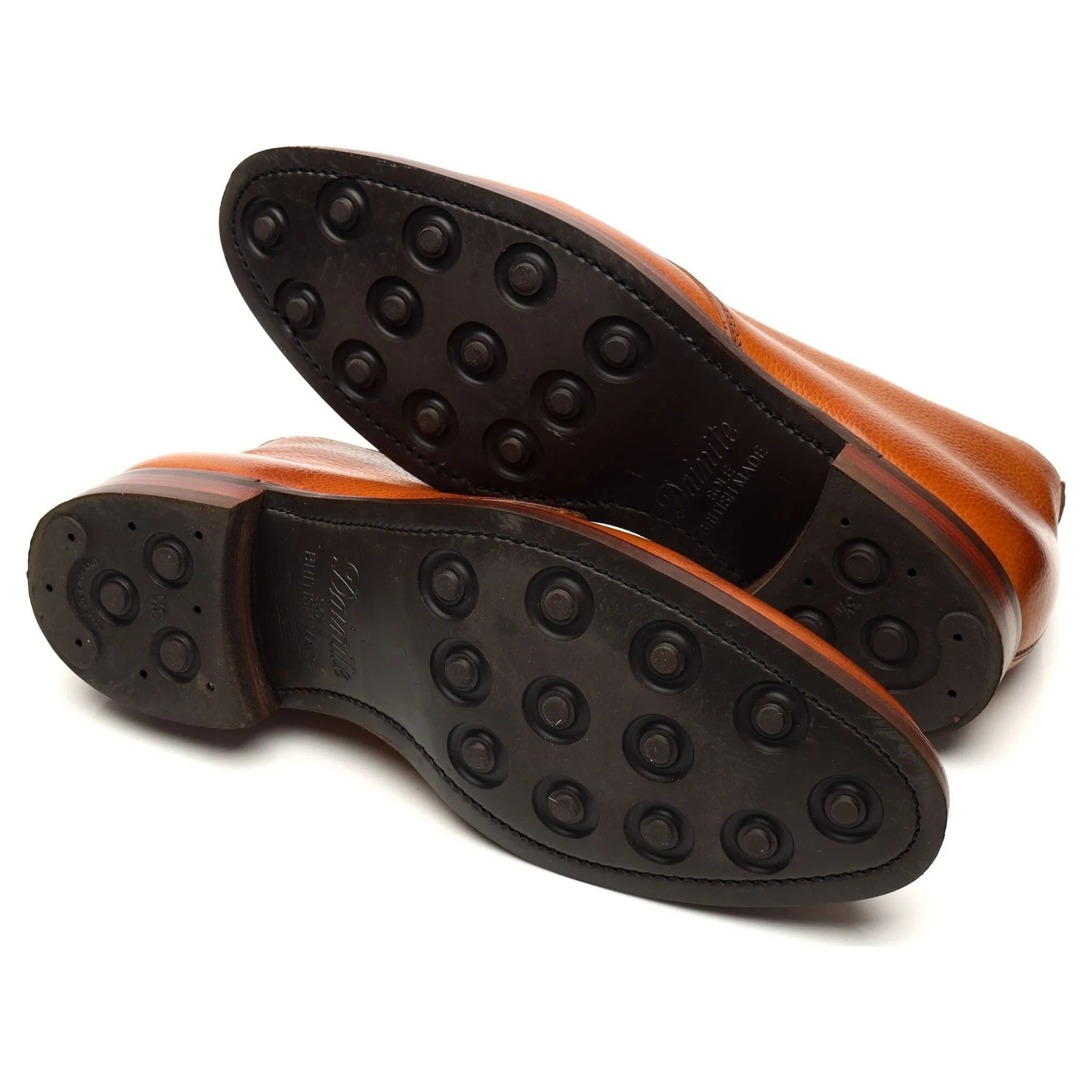'Orkney' Tan Brown Grain Leather Chukka Boots UK 7.5 F