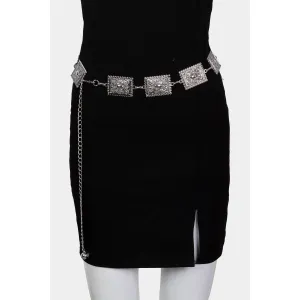 Ornate Rectangle Disc Chain Belt