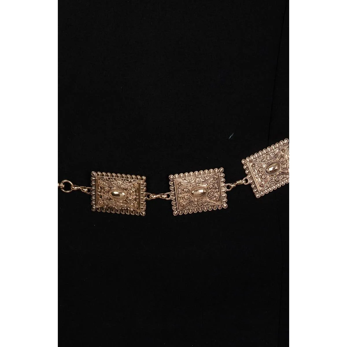 Ornate Rectangle Disc Chain Belt