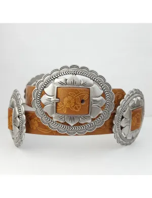 Oval Concho Belt, Tan