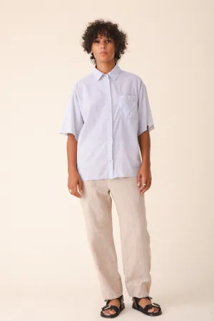 Oversized Work Shirt in Voile Stripe