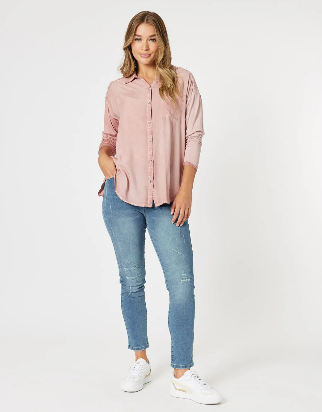 Paige Shirt - Washed Pink