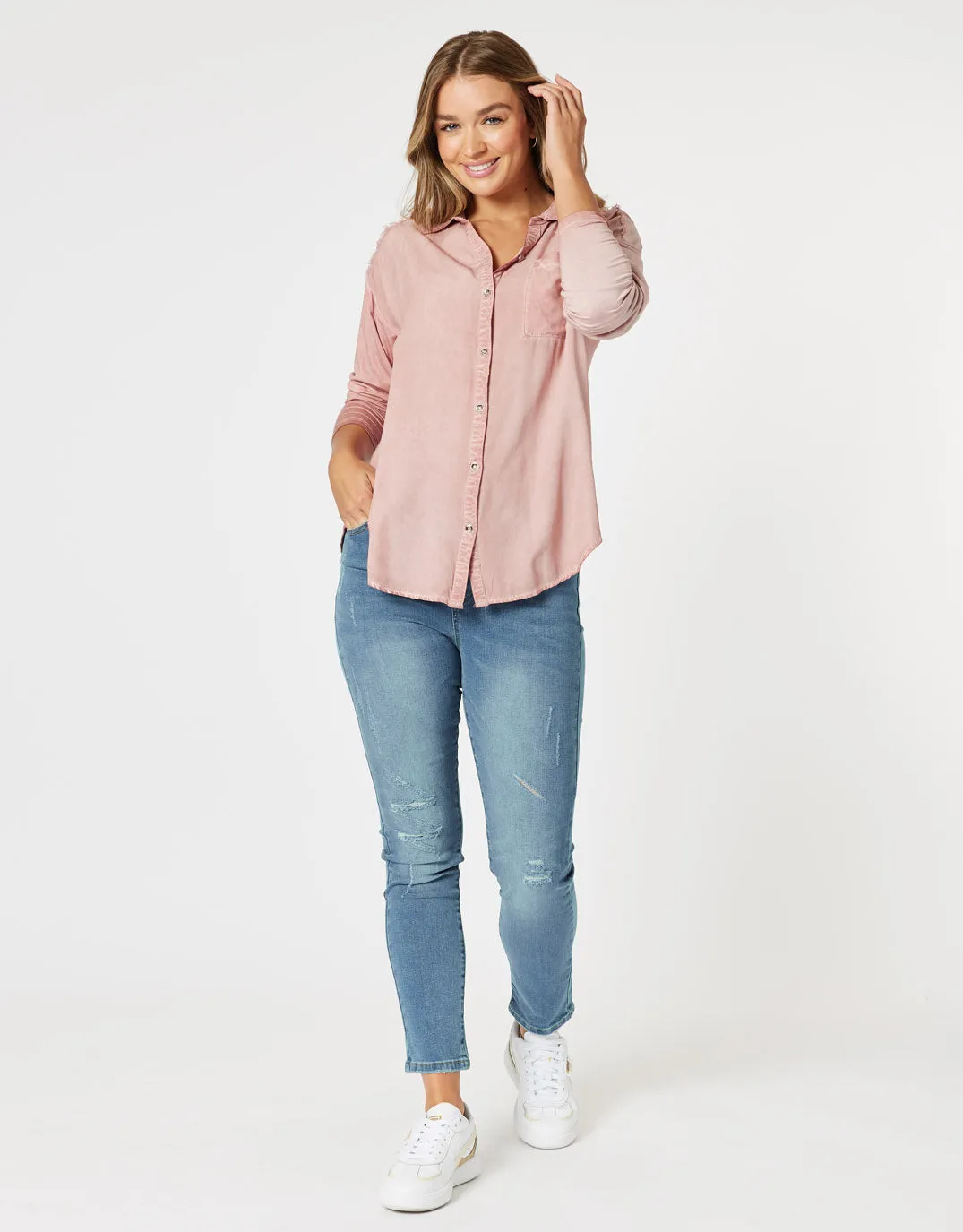 Paige Shirt - Washed Pink