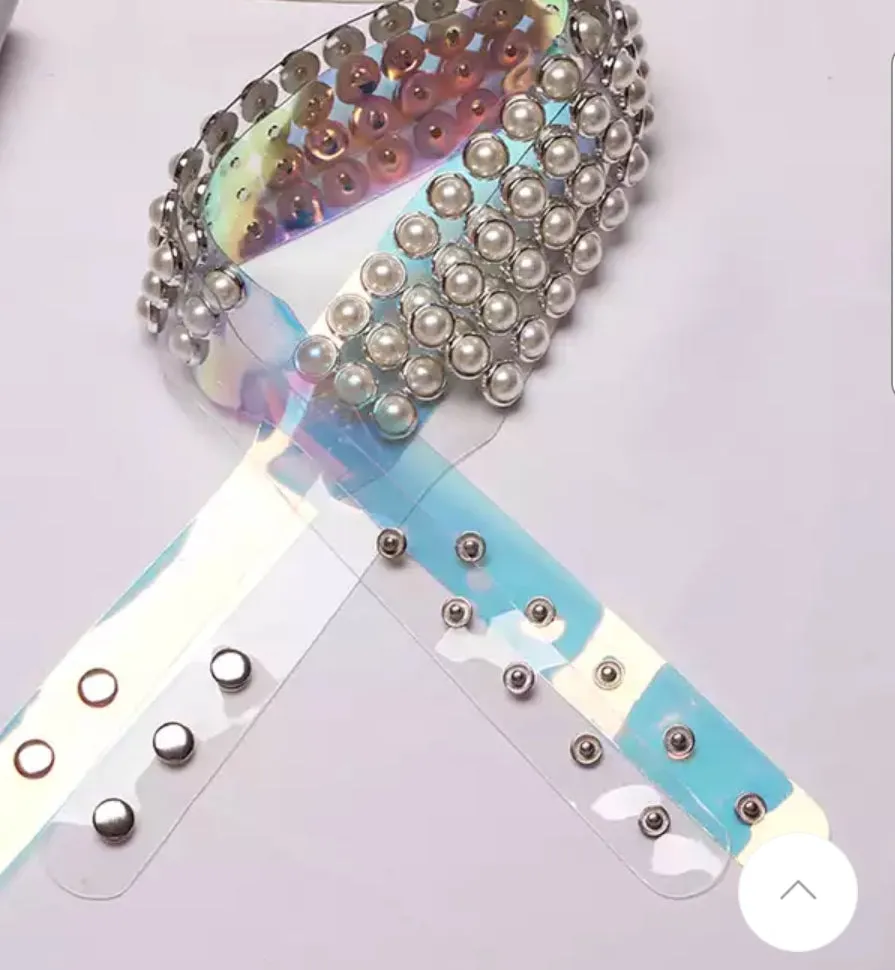 Pearlized Transparent Wide Belt (NEW)