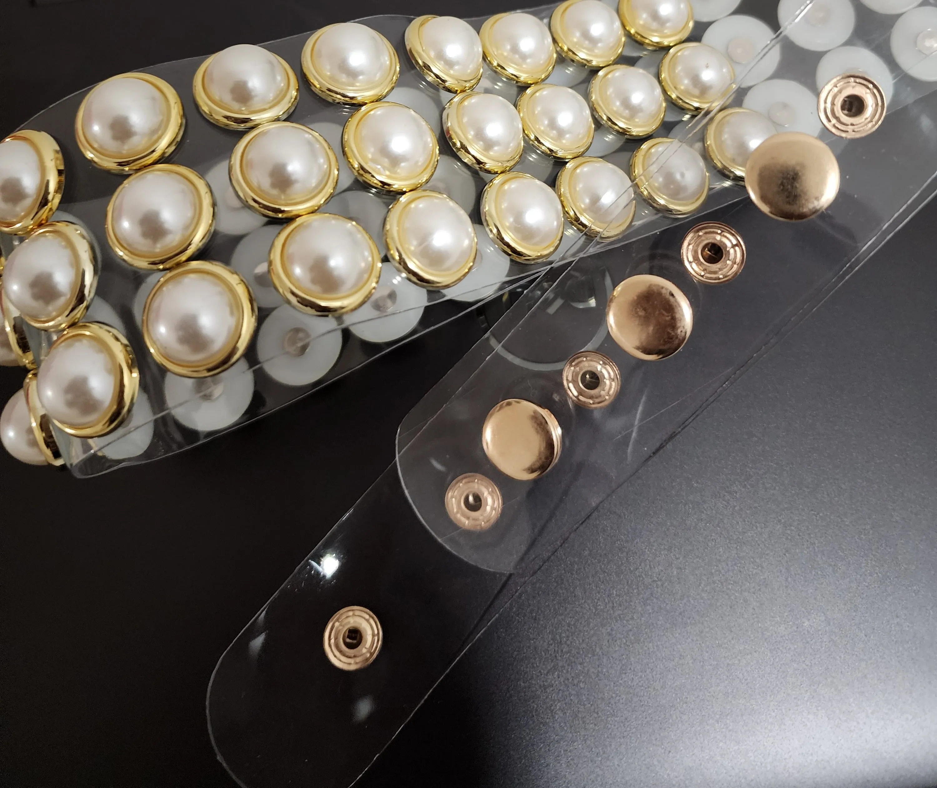 Pearlized Transparent Wide Belt (NEW)