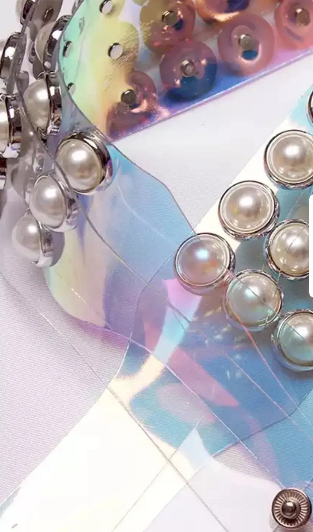 Pearlized Transparent Wide Belt (NEW)