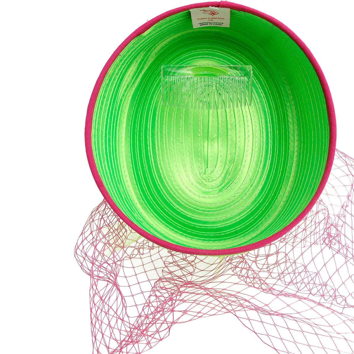 Pink and Green Bridcage Pill Hat