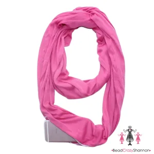 Pink Hidden Pocket Infinity Scarf