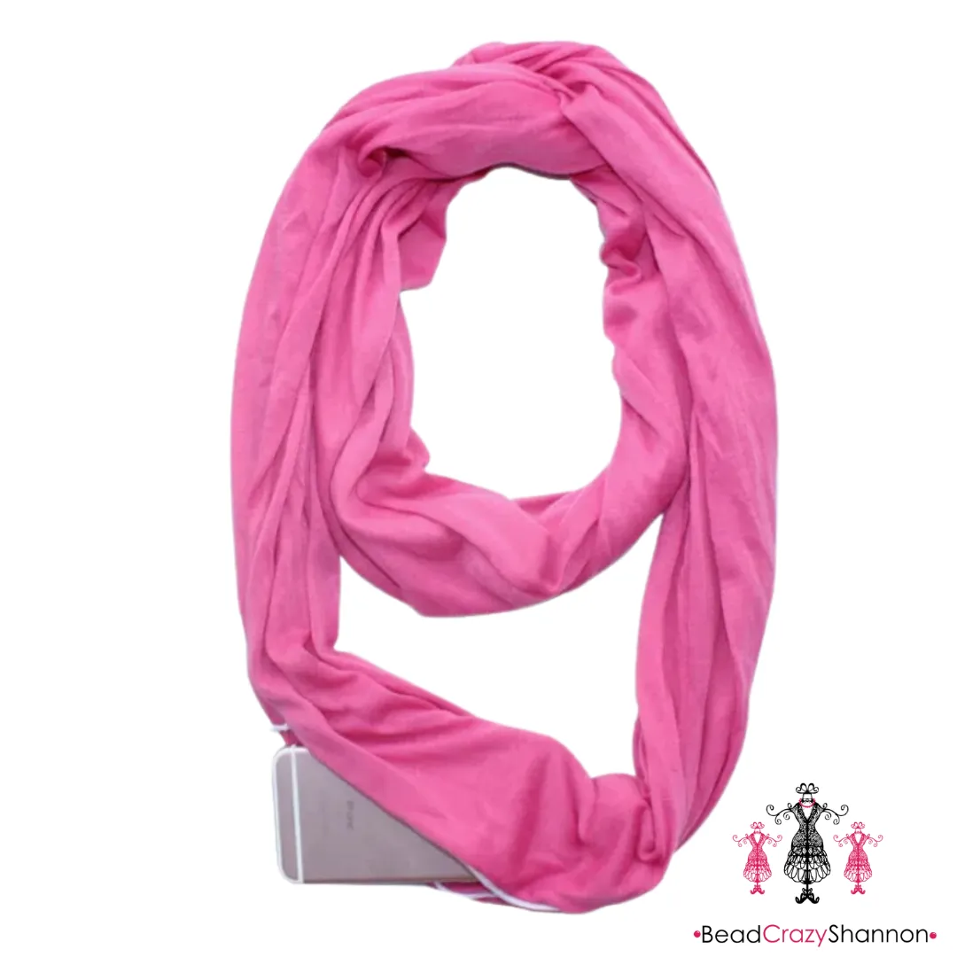 Pink Hidden Pocket Infinity Scarf