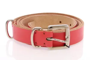 Pink Leather Logo Belt