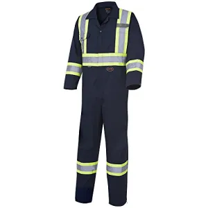 Pioneer CSA 7-Pocket High Visibility Work Coverall With 22" Boot Access Zipper, Action Back and Elastic Waist