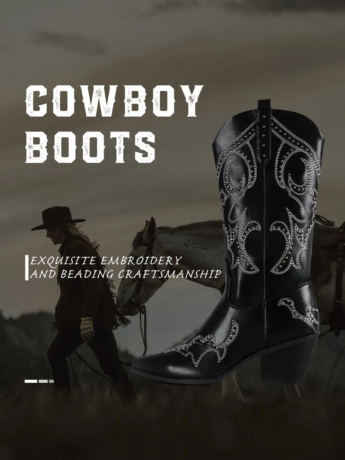 Pointed Toe Pearl Cowboy Boots