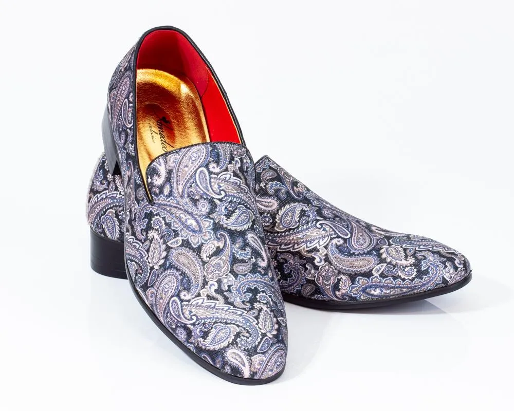 Premium Multicolor Floral Loafers for men designer slip on casual / dress shoes – Luxury Leather