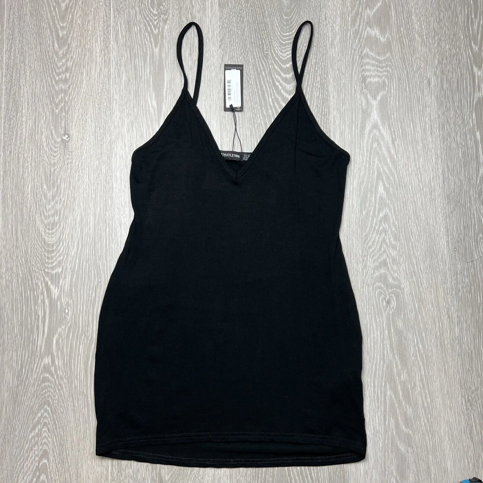 PRETTYLITTLETHING Womens Plunging Black Mini Skirt Size 10 (New)