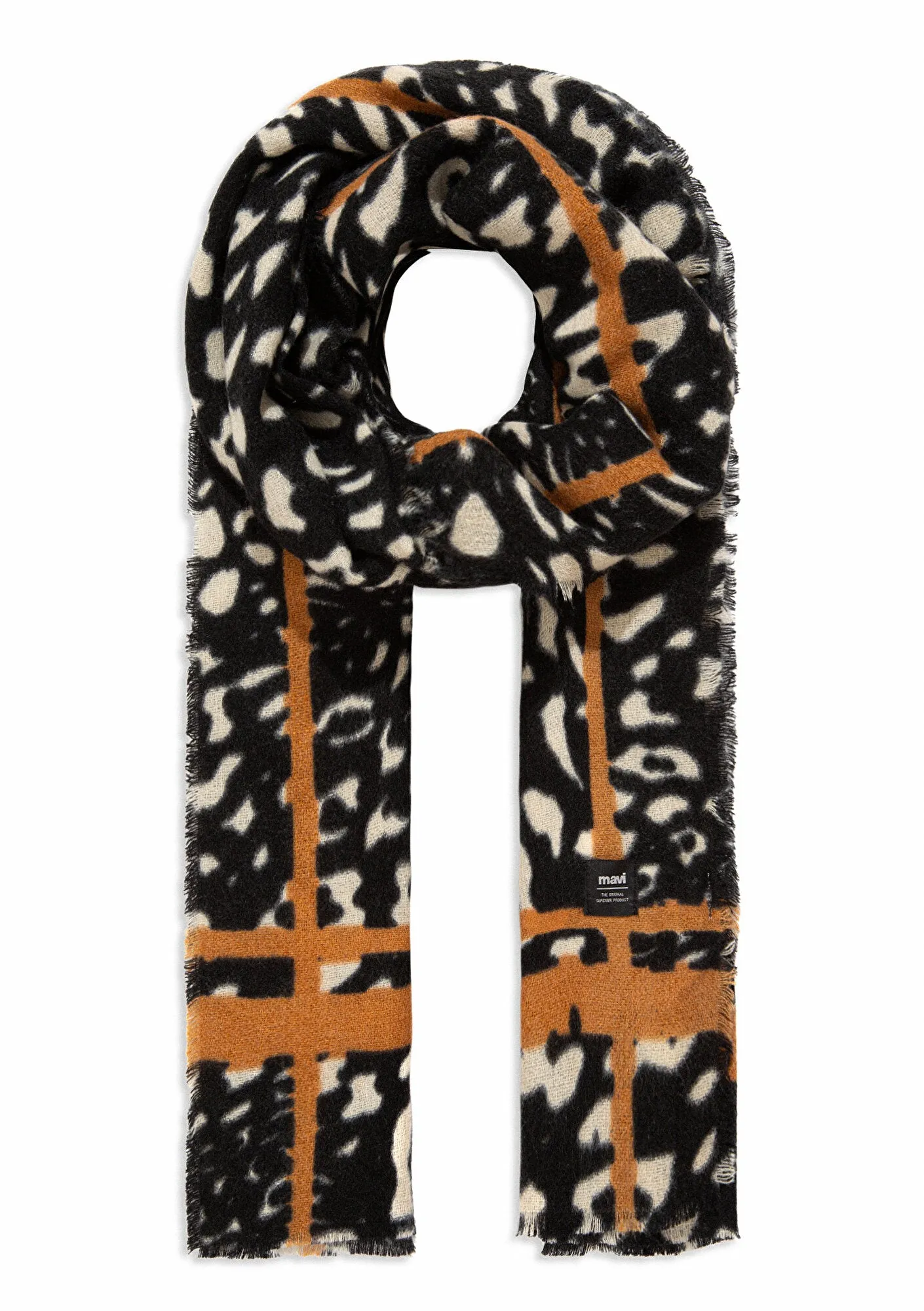 Printed Black Scarf