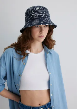 Printed Navy Bucket Hat