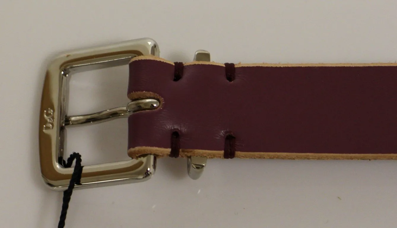 Purple Leather Logo Belt
