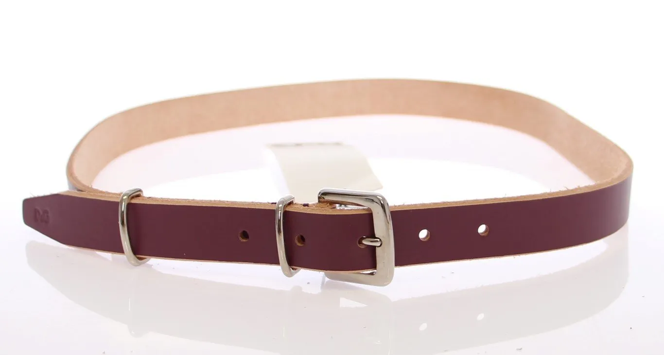 Purple Leather Logo Belt