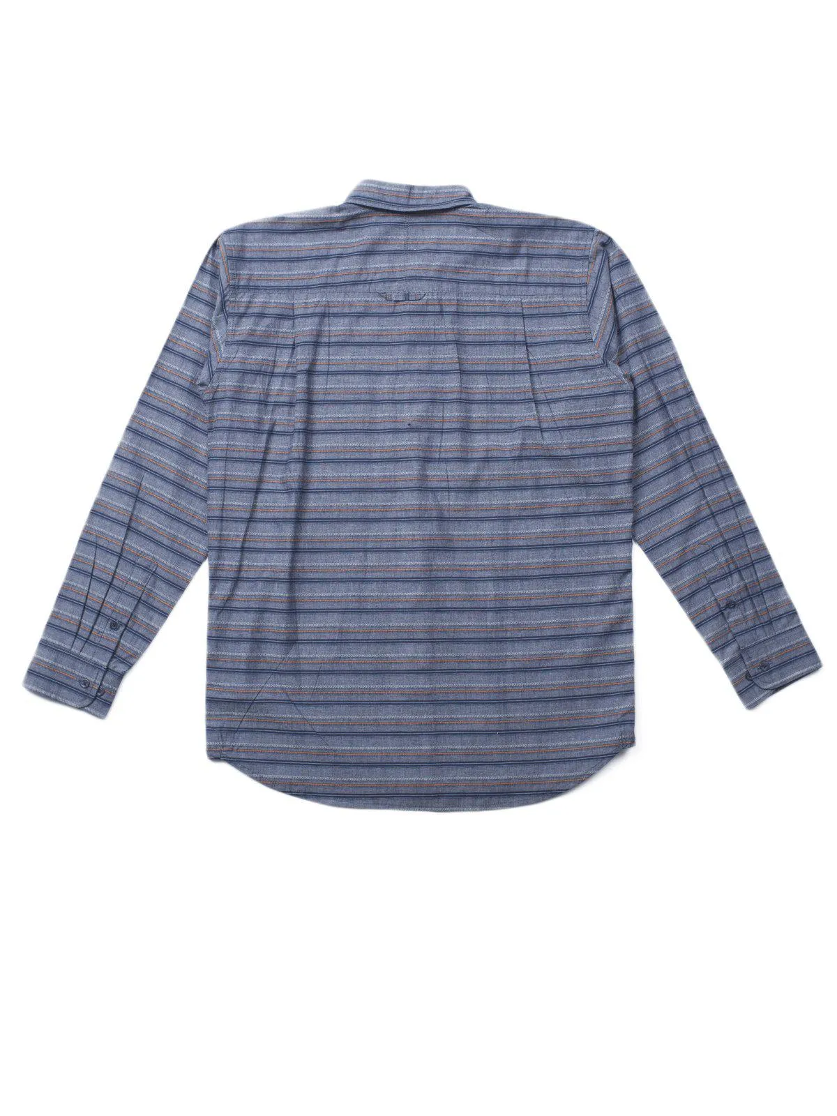 Qutn Button Down LS Steel Blue Multistripes