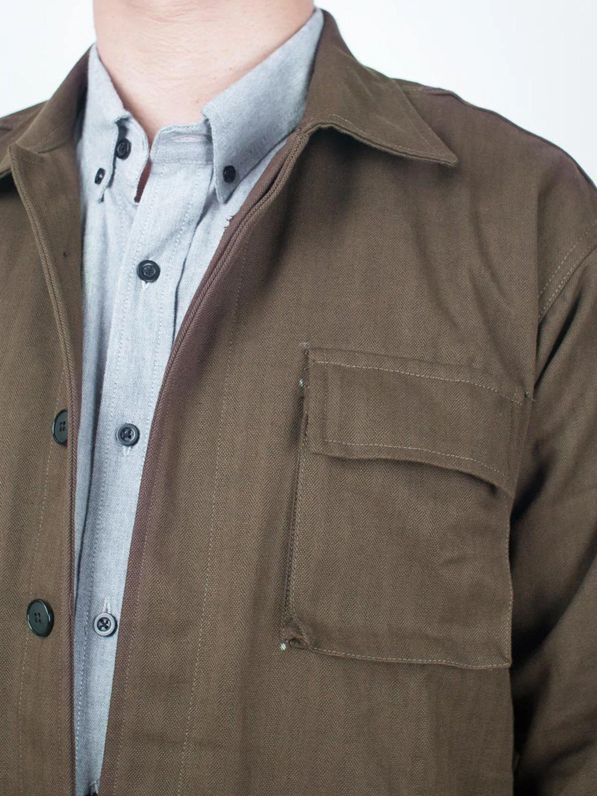 Qutn Field Jacket II Umber Herringbone