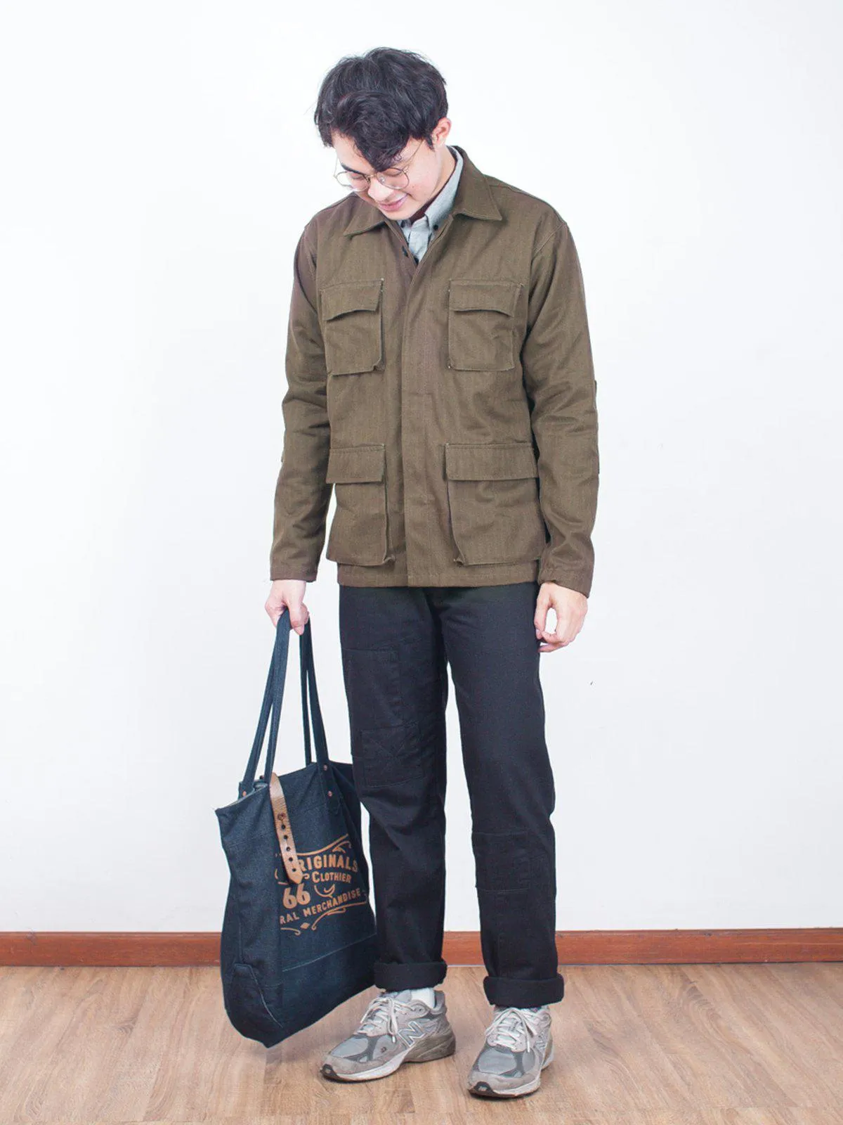 Qutn Field Jacket II Umber Herringbone