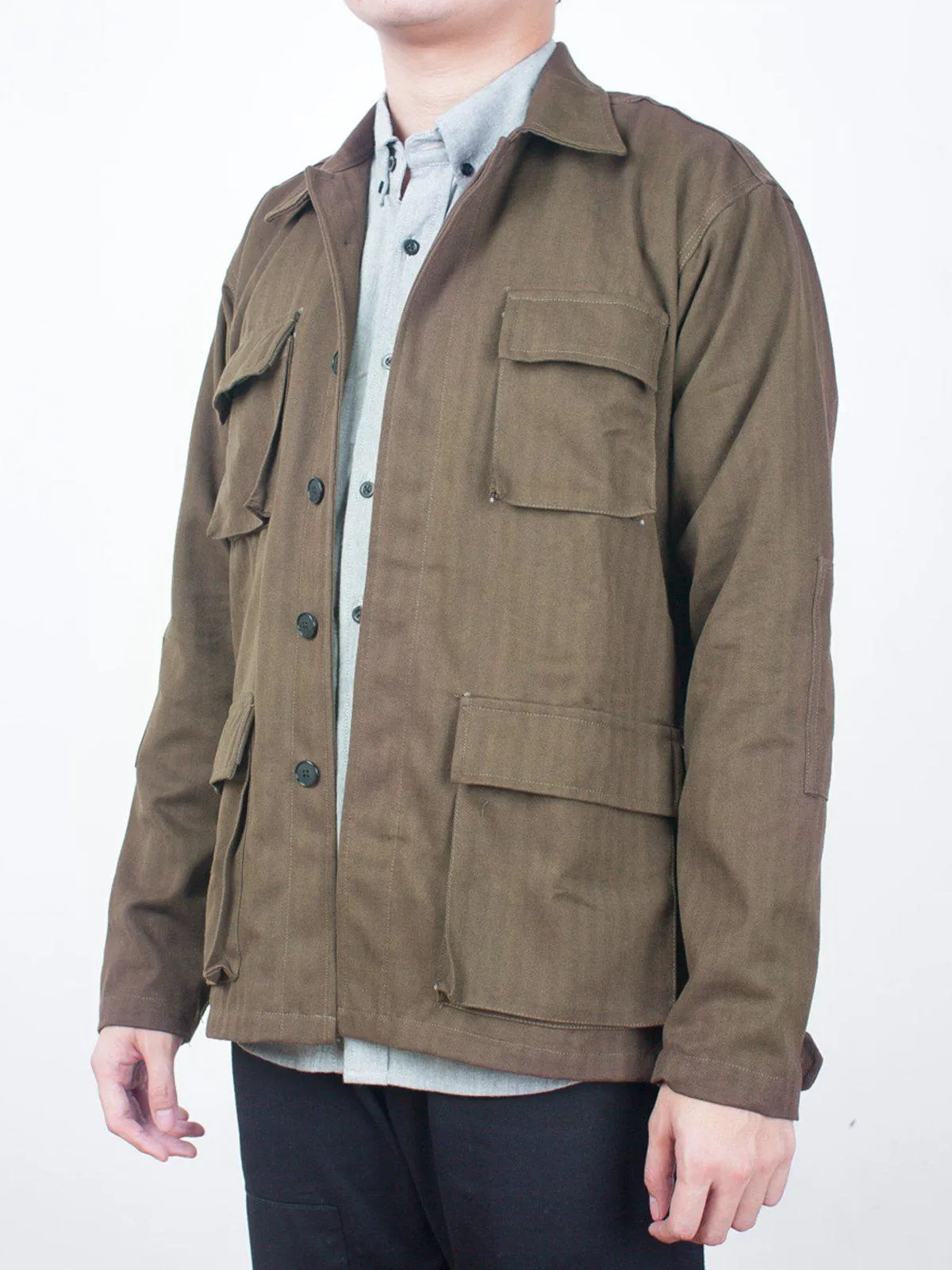 Qutn Field Jacket II Umber Herringbone