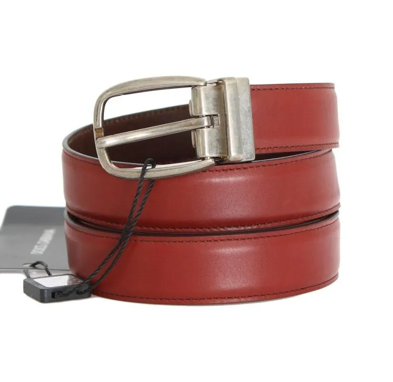 Red Leather Gold Buckle Belt