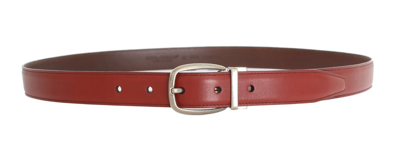 Red Leather Gold Buckle Belt