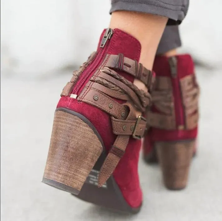 Red Suede Ankle boots