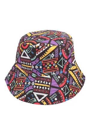 RETRO ABSTRACT PRINT FASHION BUCKET HAT