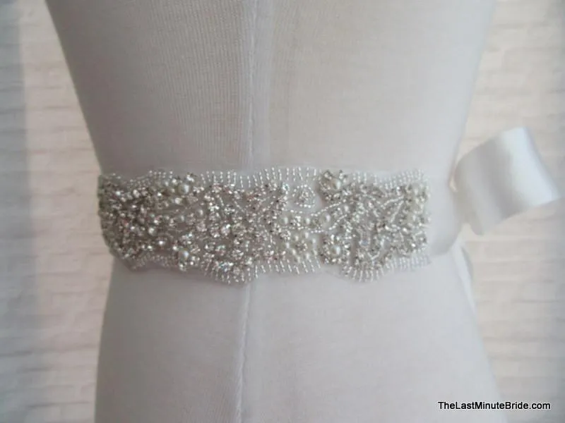 Rhinestone & Pearl Beaded Belt Style: Melbourne