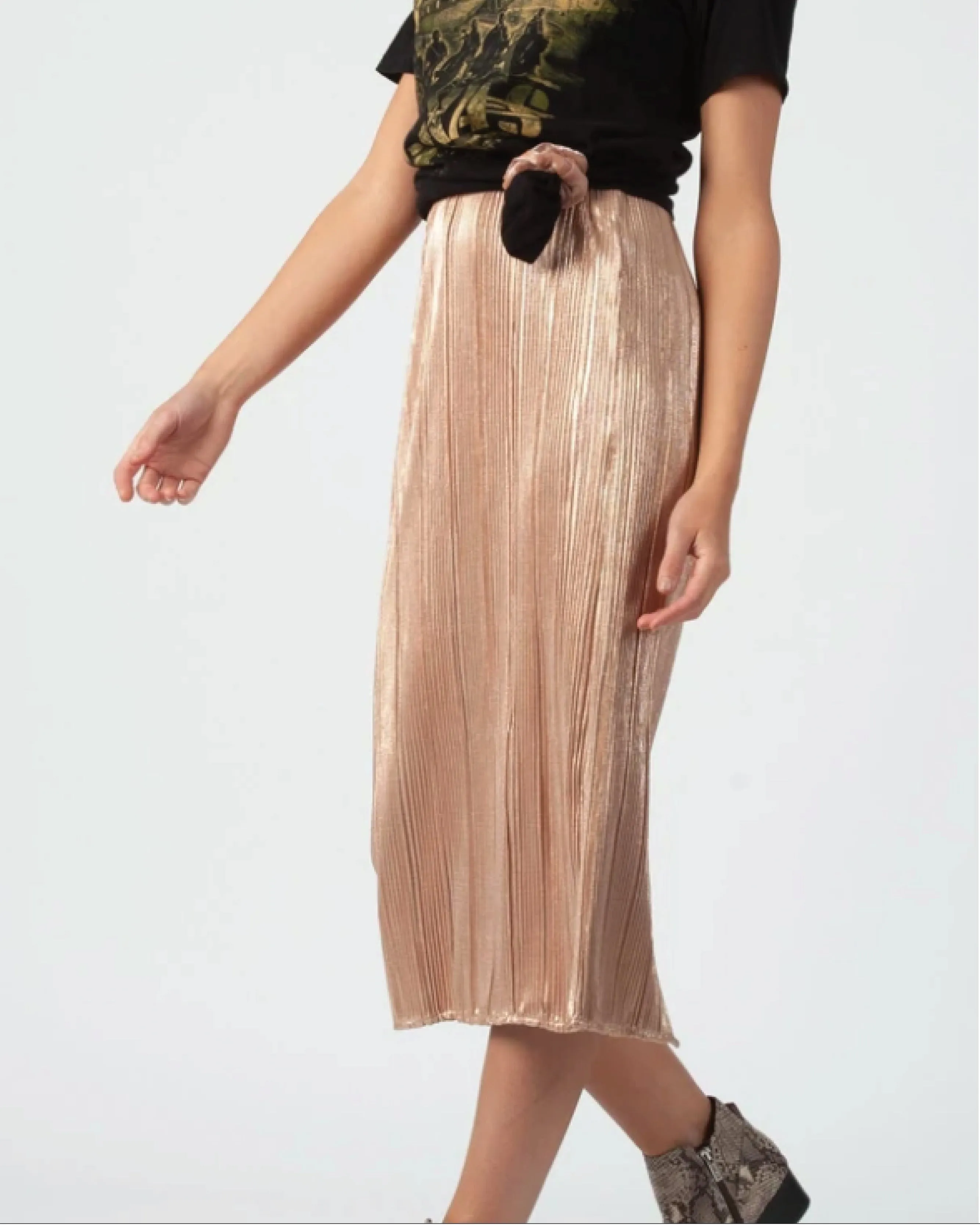 Rose Gold Side Slit Midi