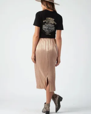 Rose Gold Side Slit Midi