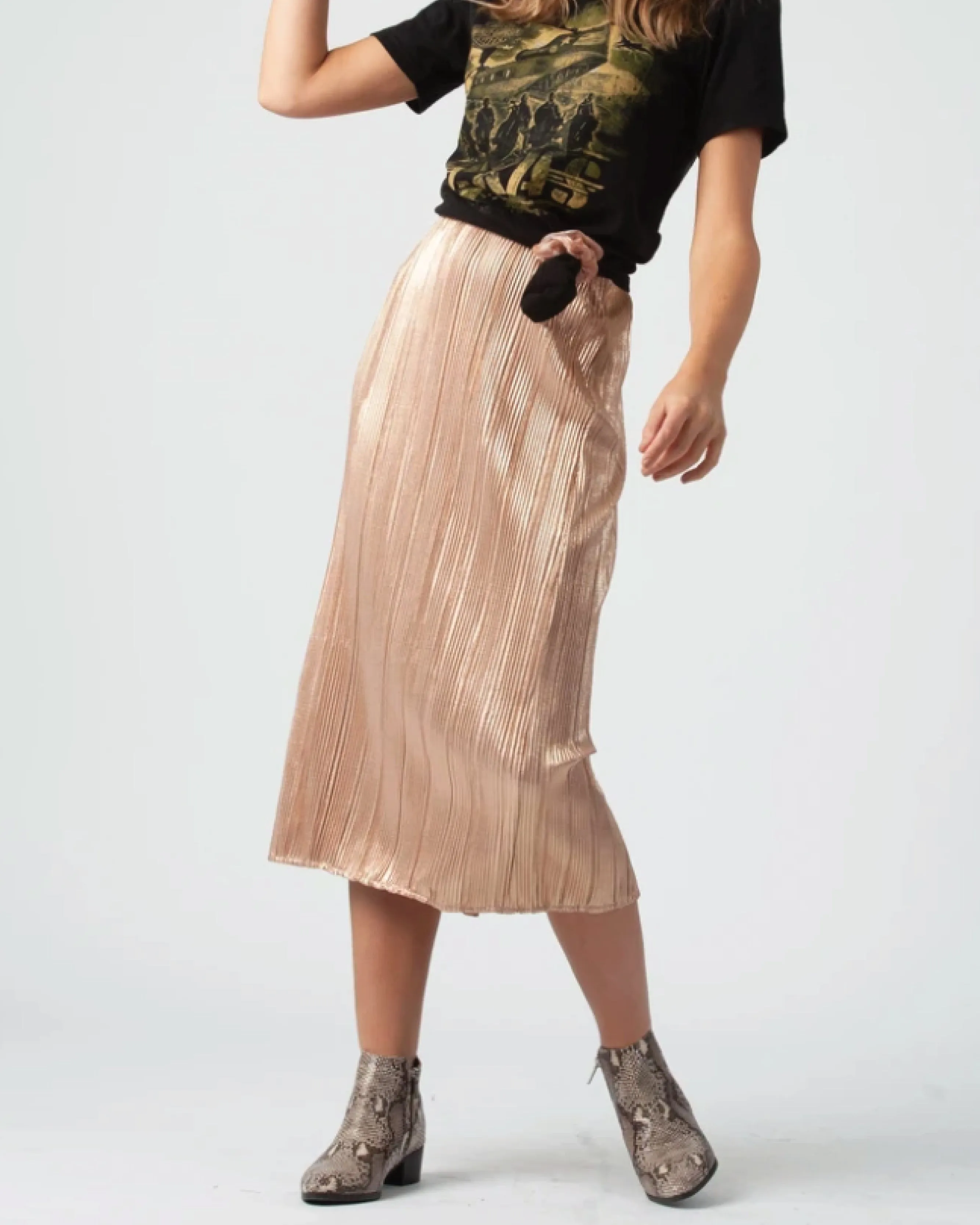 Rose Gold Side Slit Midi