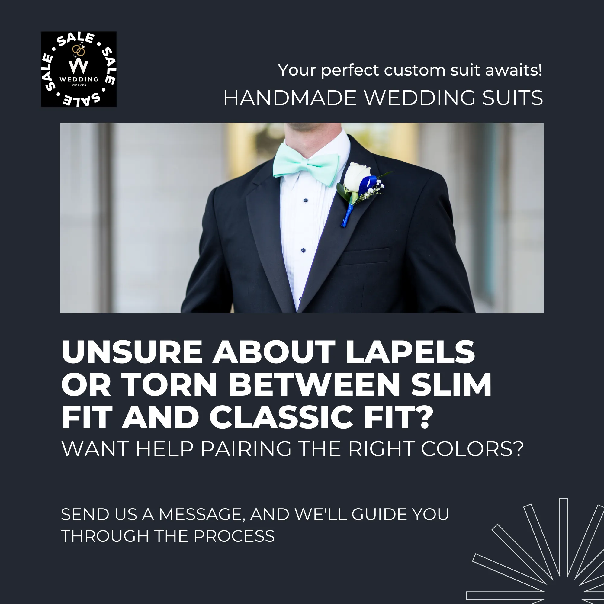 Royal Blue Two-Piece Suit for Men - Custom Made Bespoke Wedding Suit, Tailored Wedding Attire