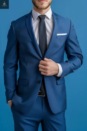 Royal Blue Two-Piece Suit for Men - Custom Made Bespoke Wedding Suit, Tailored Wedding Attire