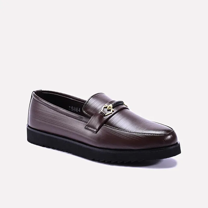 Ryder Brown Chunky Dress Loafers 0111118
