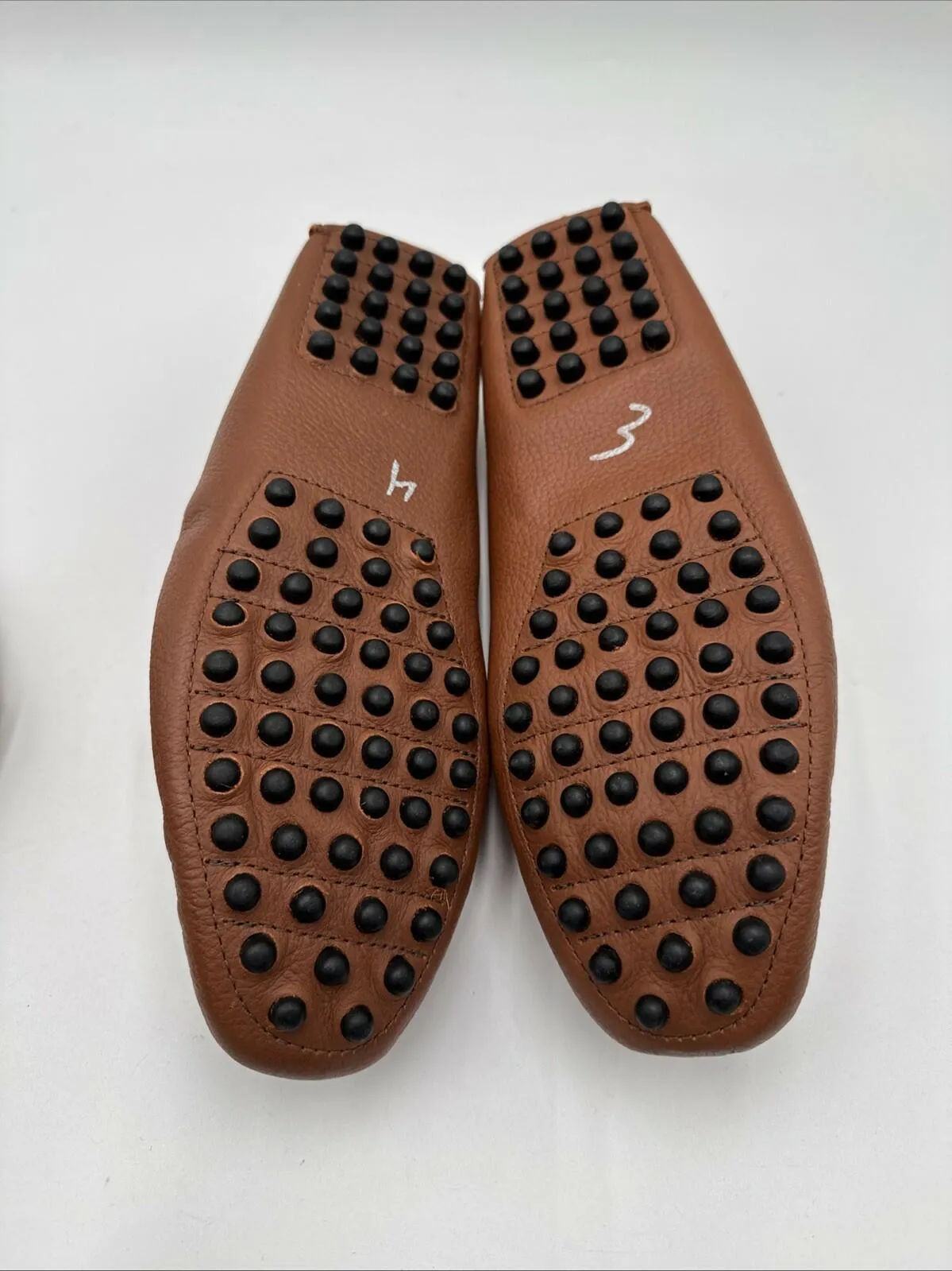 SAKS FIFTH AVENUE Fold Leather Bit Loafers Brown Size 9 - Very Good