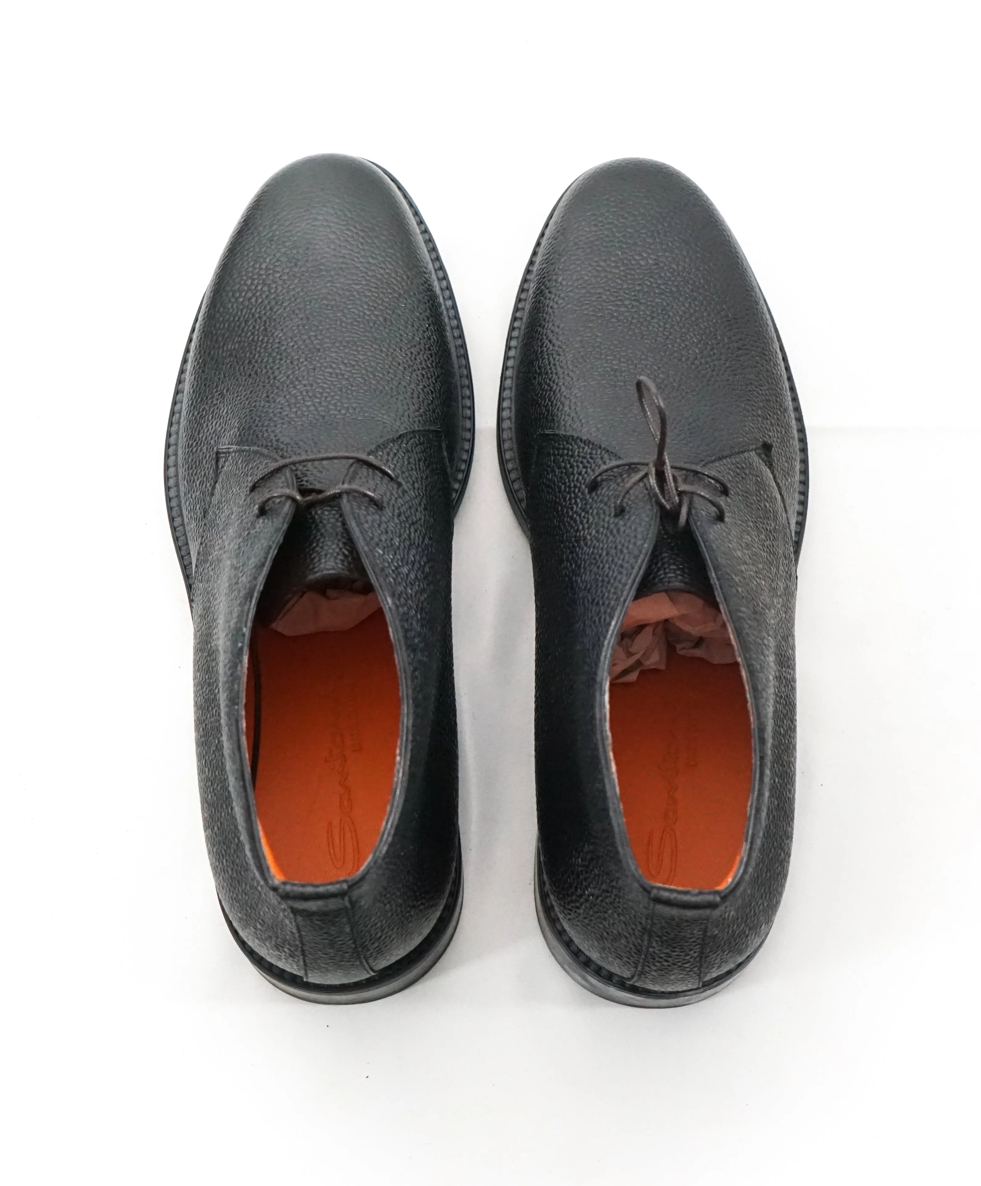 SANTONI - Pebbled Leather Ankle Chukka Boots - 11.5