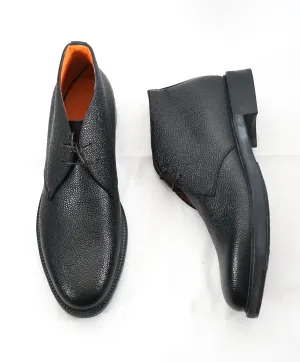 SANTONI - Pebbled Leather Ankle Chukka Boots - 11.5