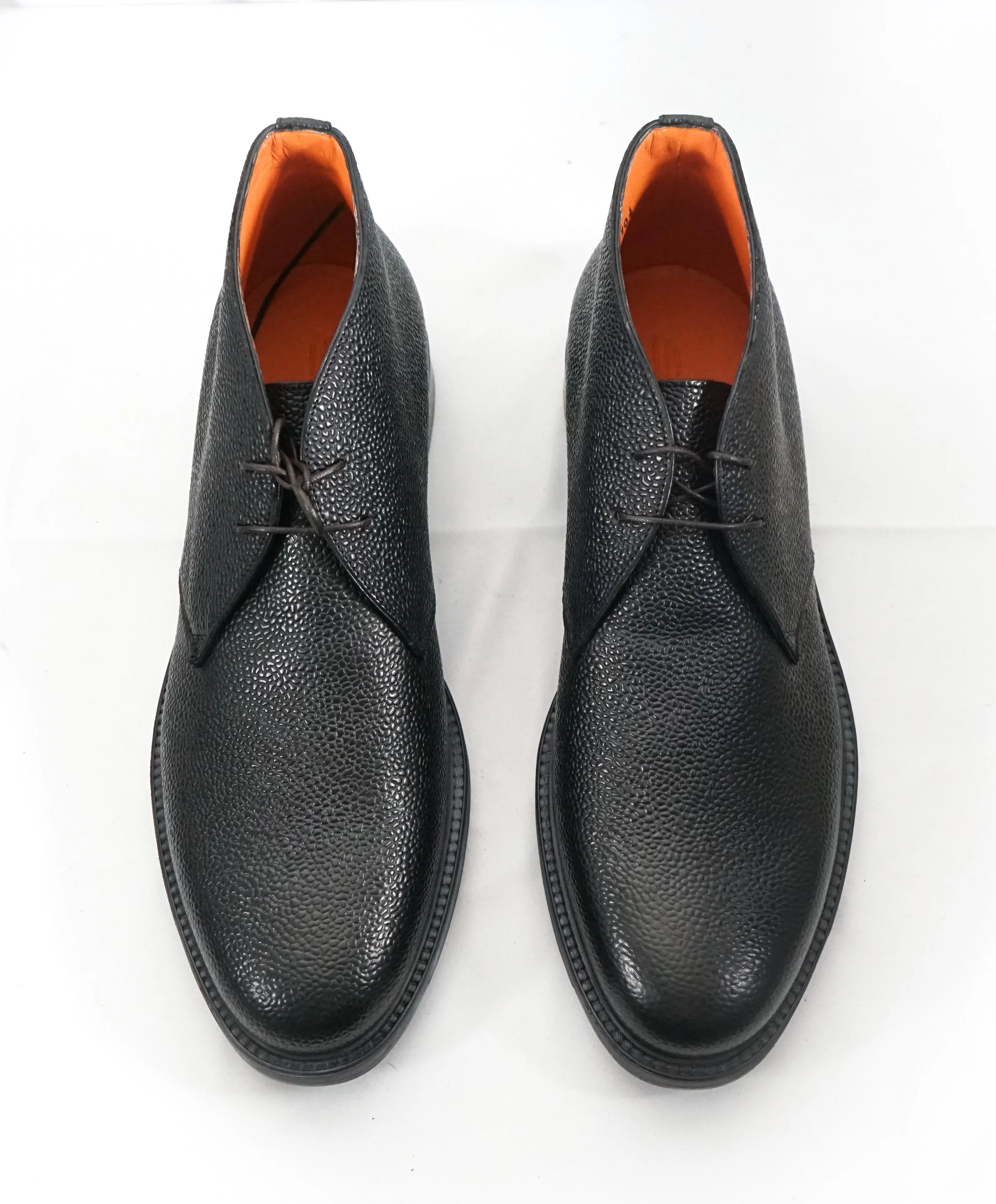 SANTONI - Pebbled Leather Ankle Chukka Boots - 11.5