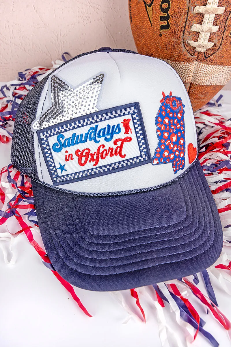 Saturdays In Oxford Navy and White Mid Profile Trucker Hat