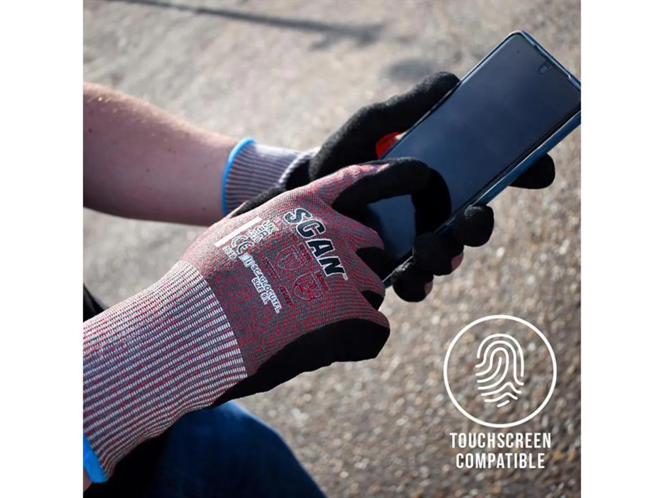 Scan Nitrile Palm Cut F Gloves - L (Size 9)