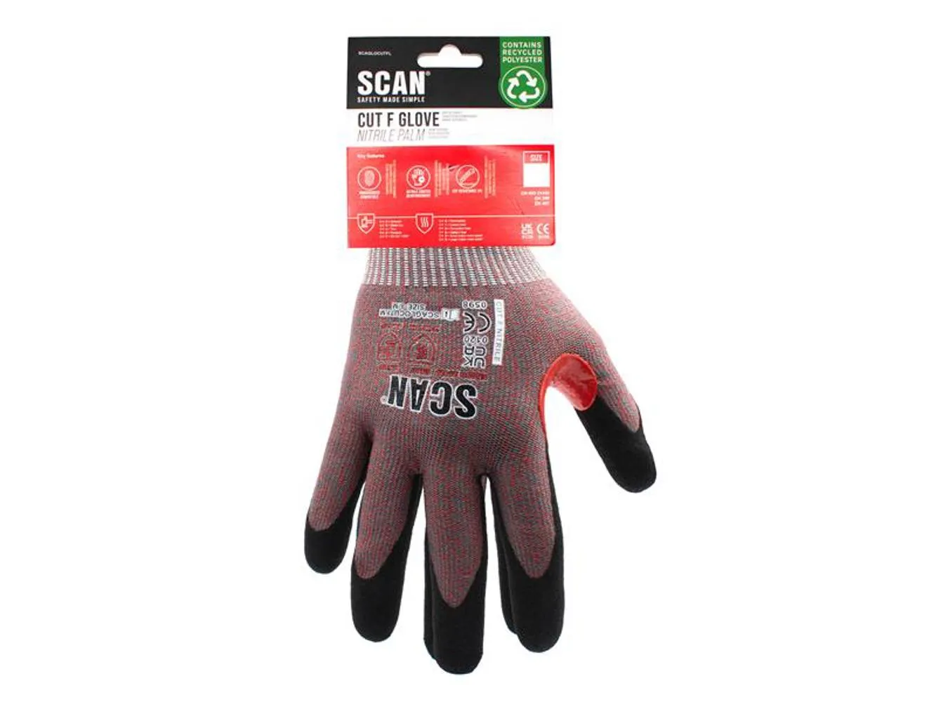 Scan Nitrile Palm Cut F Gloves - Xxl (Size 11)
