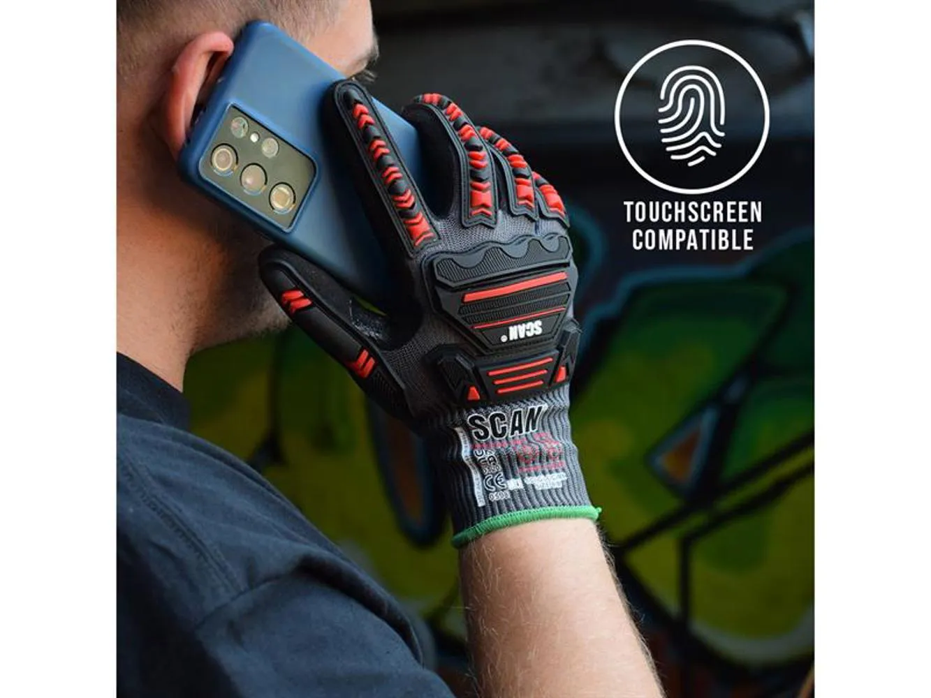 Scan Nitrile Palm Impact Cut D Gloves - Xxl (Size 11)